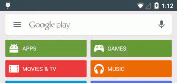 Gogole Play Store App update white search bar