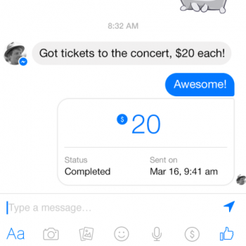 Facebook Messenger Payments