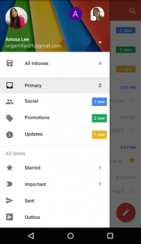 Gmail slide out drawer all inboxes