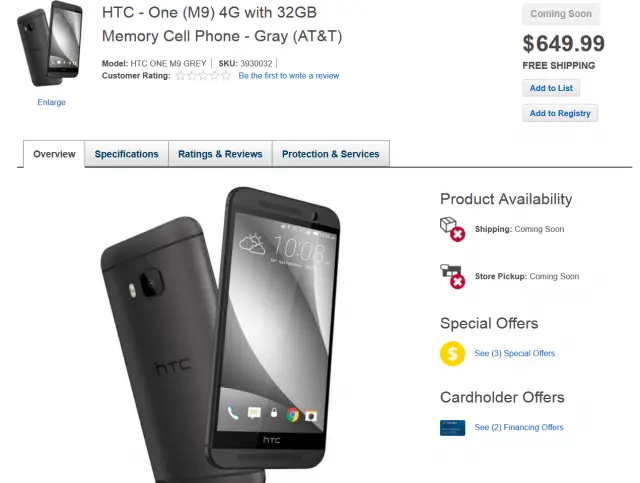 htc one m9 at best buy