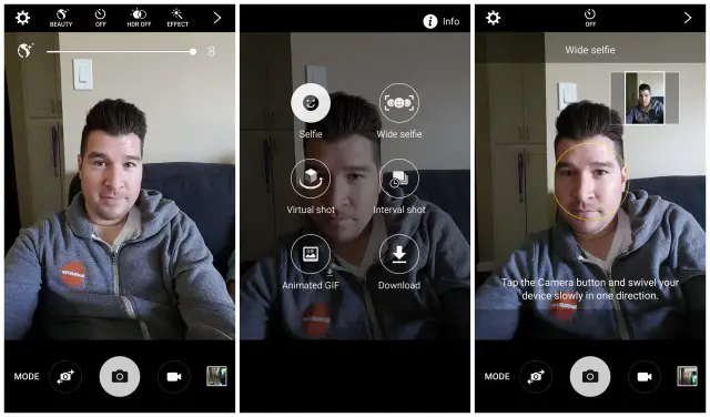 Samsung Galaxy S6 camera selfie mode