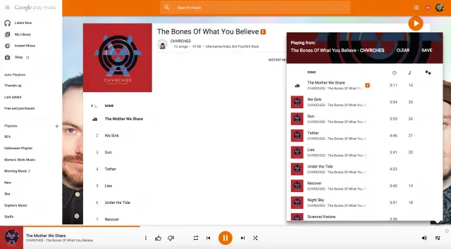 Google Play Music web Material design