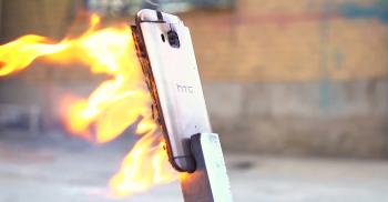 HTC One M9 flame thrower test