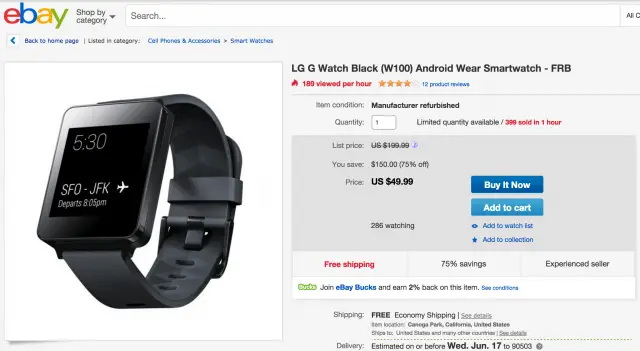 LG G Watch refurb sale