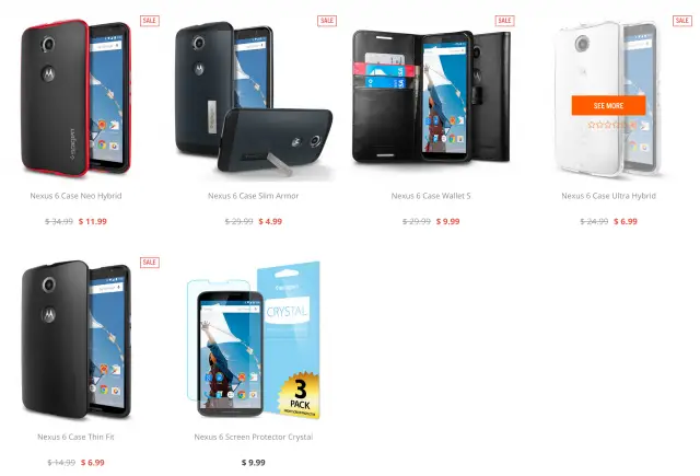 Spigen Nexus 6 case sale