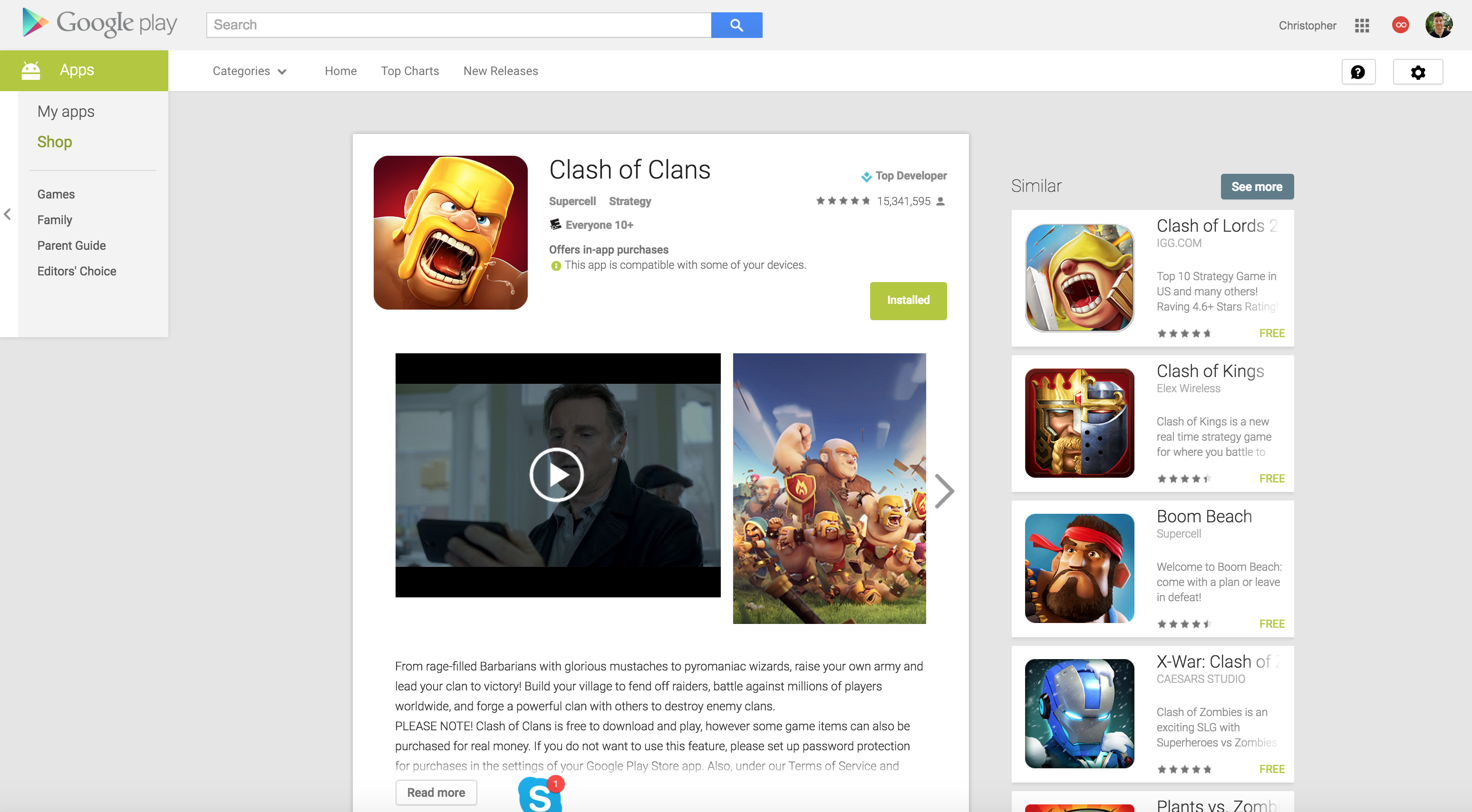 Apps Android no Google Play: Supercell