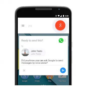 Google Search messaging apps example