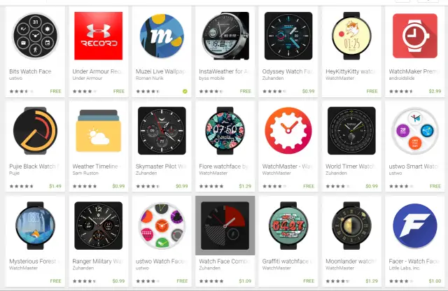 android wear interactive watch faces