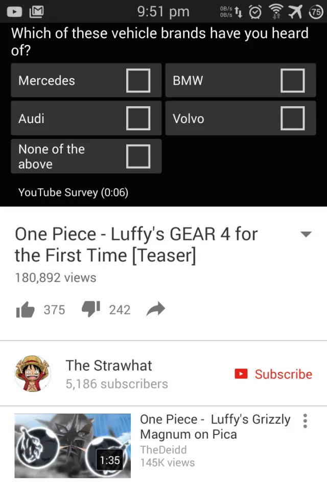 YouTube survey