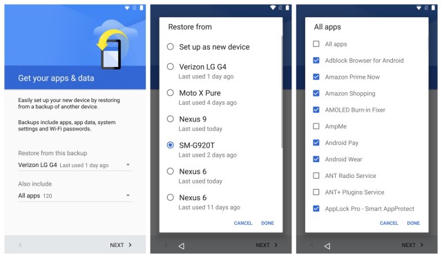 Nexus 6P restore apps and data