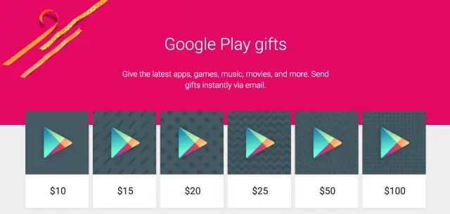 Google Play gifts