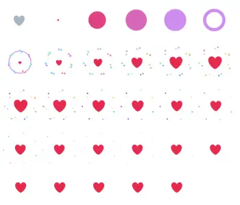 Twitter hearts animation