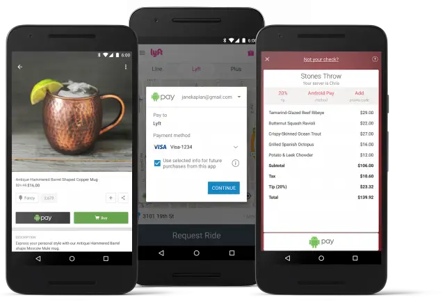 android pay in apps