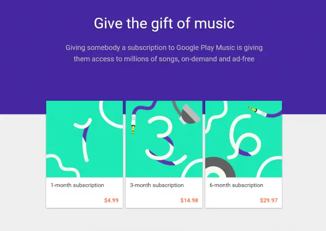 Google Play Music  Gifts