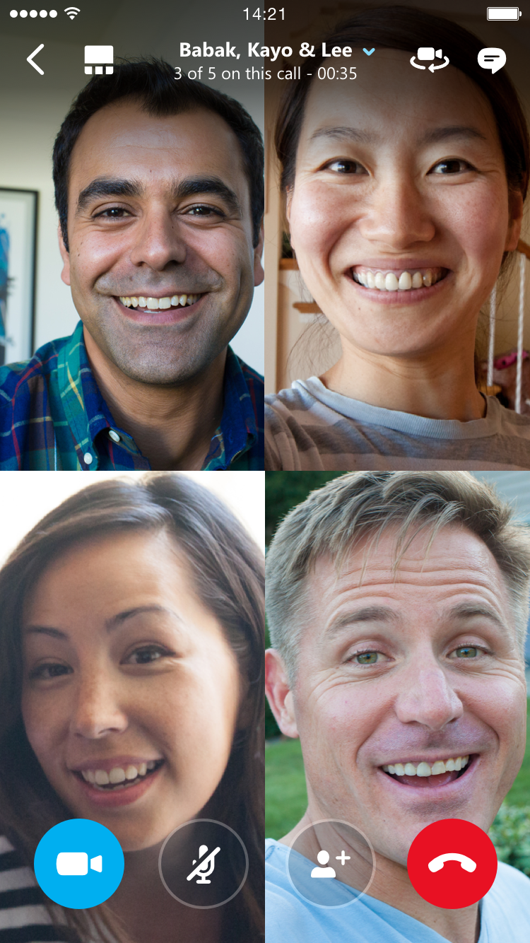 Skype is rolling out group video calling to their mobile apps, chat with up to 25 people on a ...