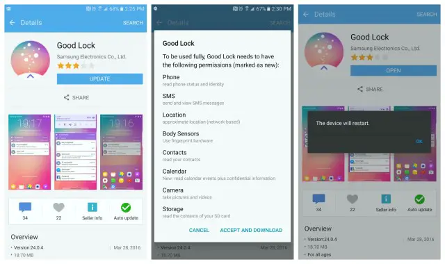 Samsung Good Lock listing Galaxy Apps