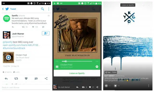 Twitter Spotify Audio Card screenshots