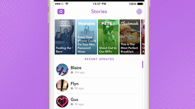 Snapchat redesign Discover Live Stories