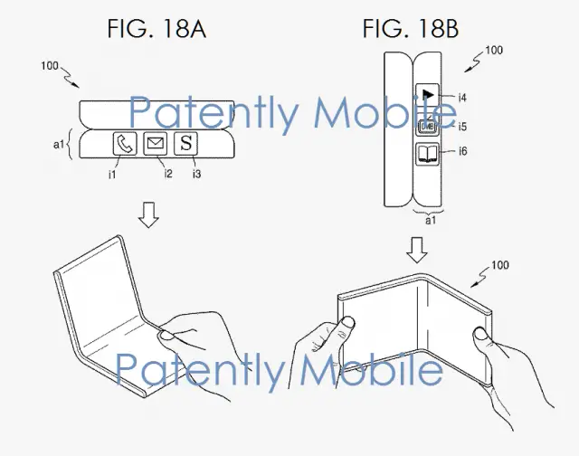 Samsung smartphone edge display foldable patent