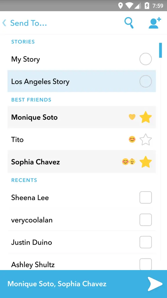 Meilleurs amis de Snapchat
