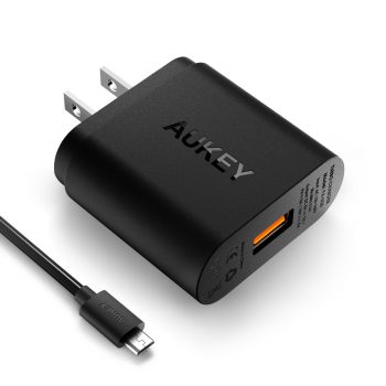 aukey quick charge 2.0 black