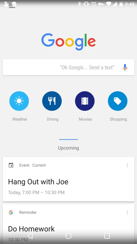 Google Now circles