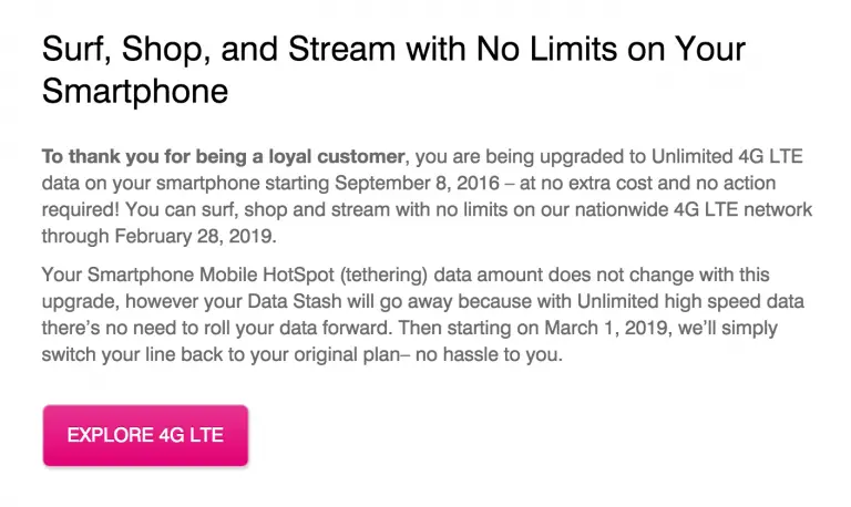 T-Mobile is randomly giving customers unlimited data for 2 years