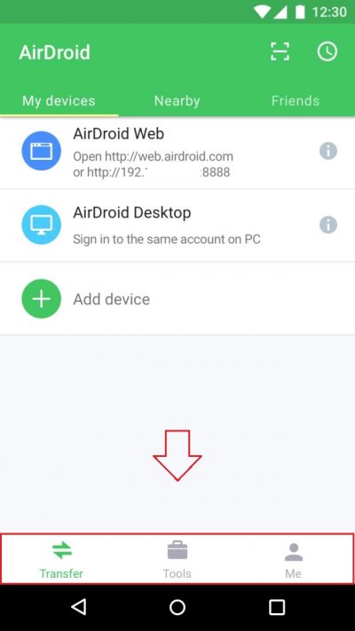 add new device airdroid