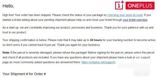 oneplus-3t-shipping-notification