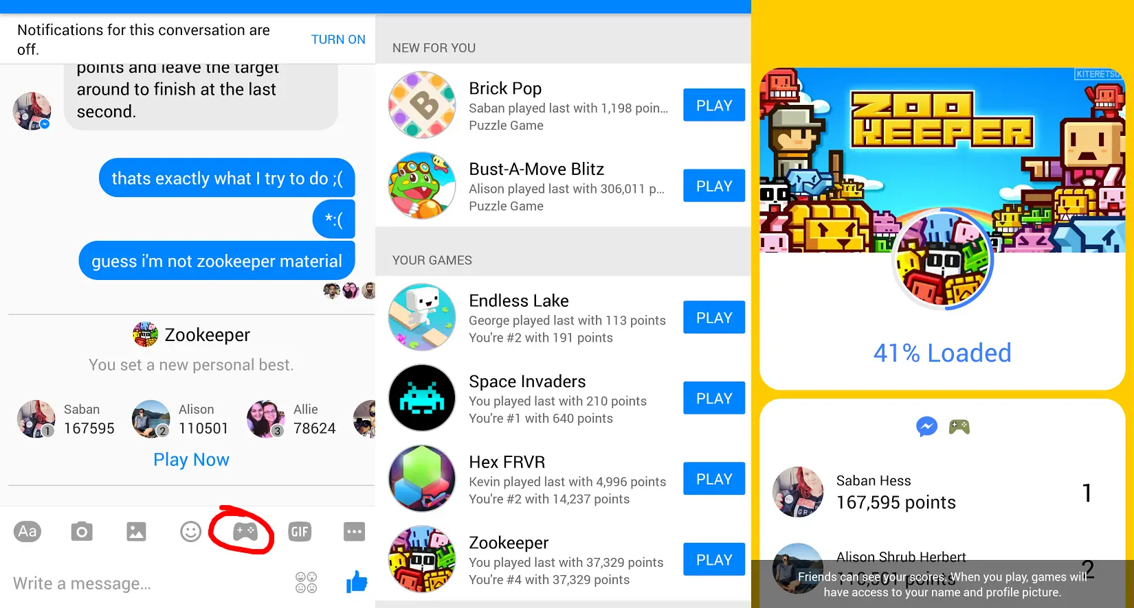 It's game on for Facebook, Messenger