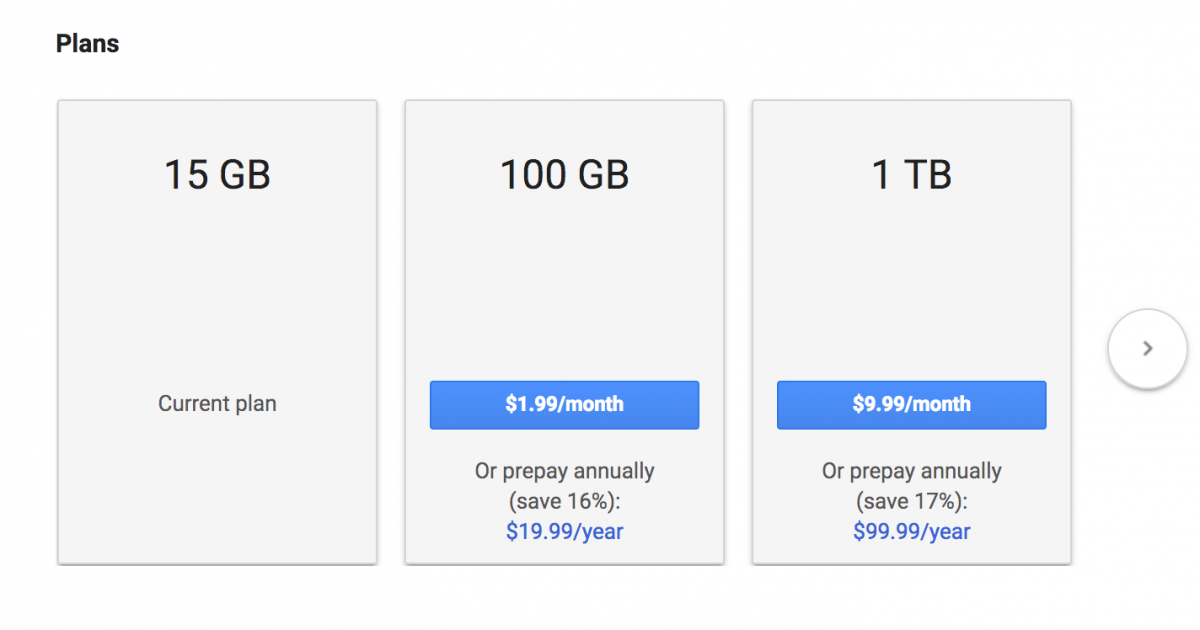 google drive free storage offer