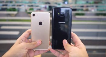 Samsung Galaxy S8 vs iPhone 7 size