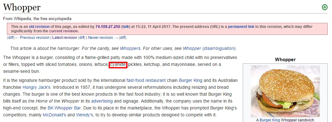 People Are Expertly Trolling the Whopper Wikipedia Page Over This Dystopian  Burger King Ad - SPIN