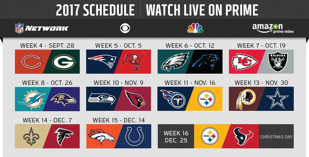 can you watch today's nfl games on amazon prime