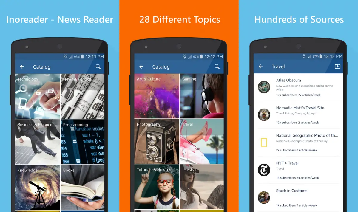 top 10 rss reader android