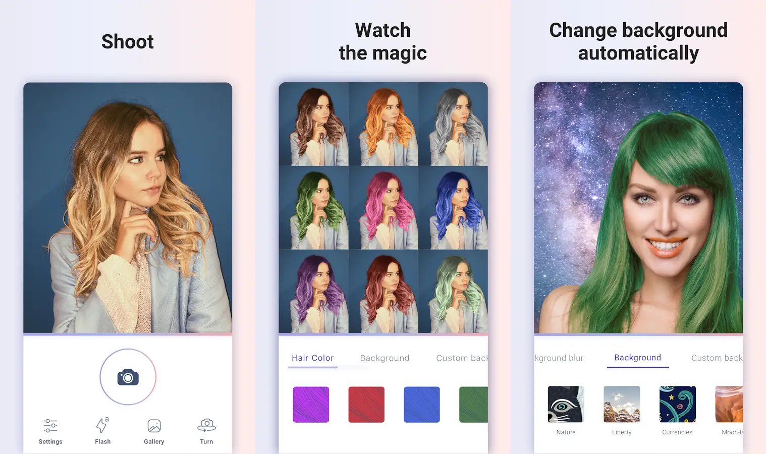 Изменить цвет волос на фото приложение