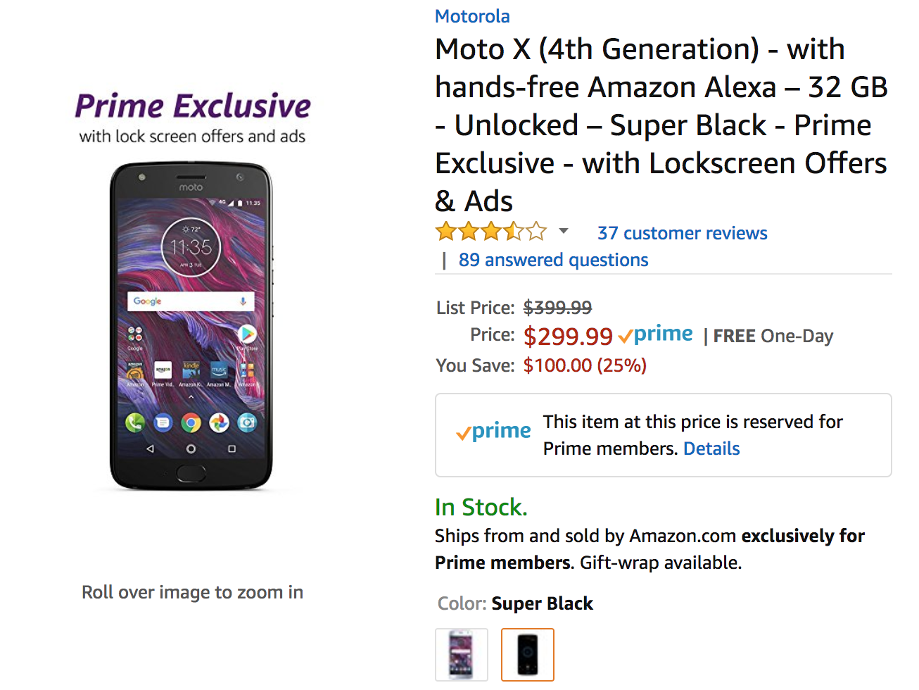 DEAL:  discounts a few of its Prime Exclusive phones, including the  Moto X4 - Phandroid