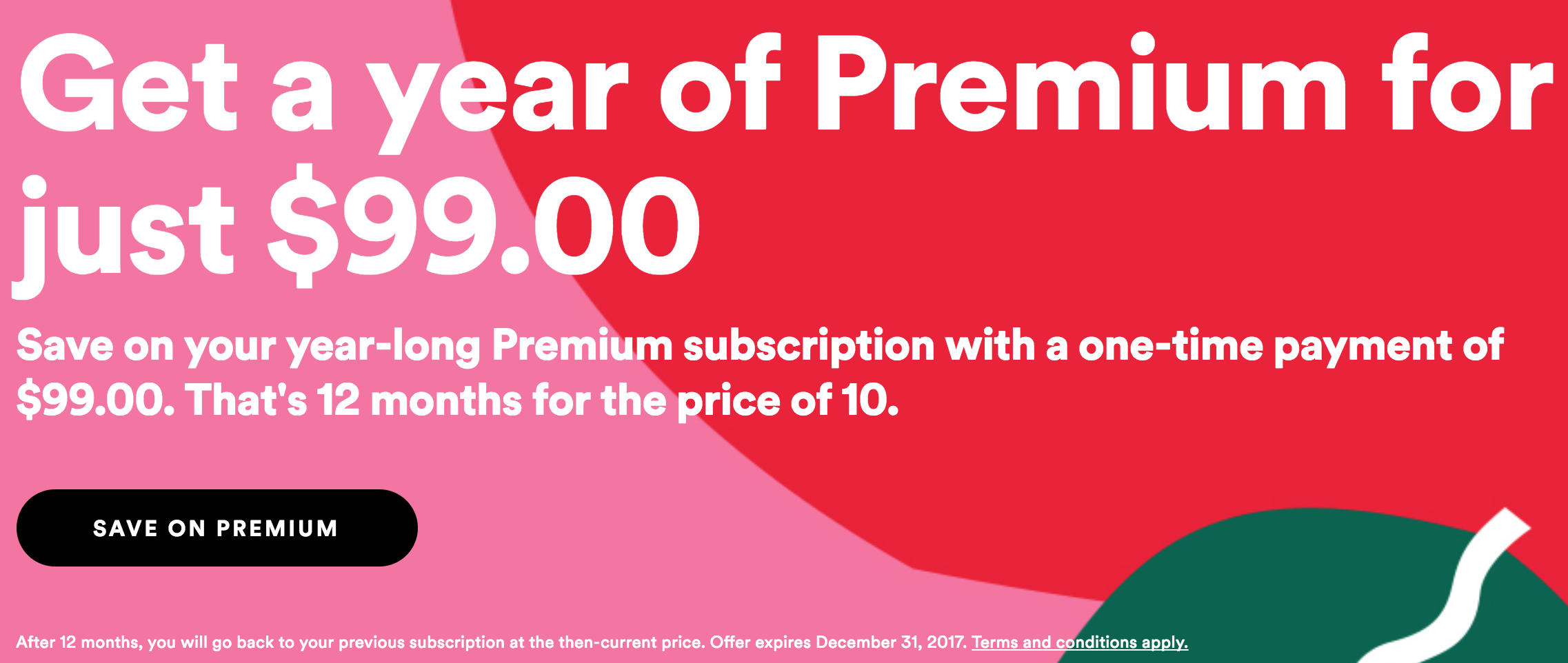 how much is a year of spotify premium