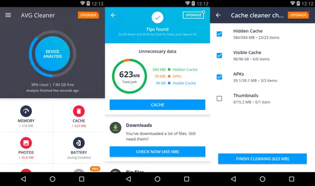 does free avg cleaner for android