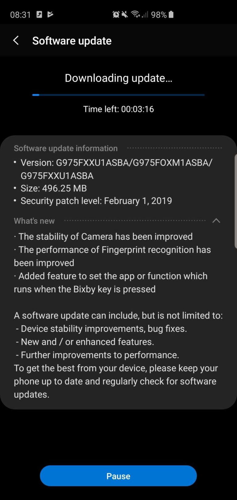 update samsung s10 android 11