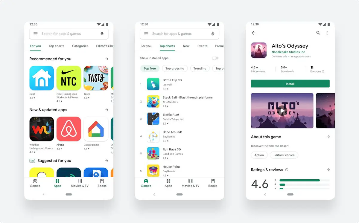 play store redesign