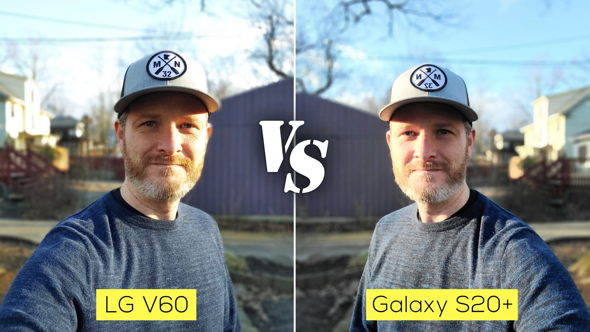 LG V60 versus Samsung Galaxy S20+ selfie camera comparison