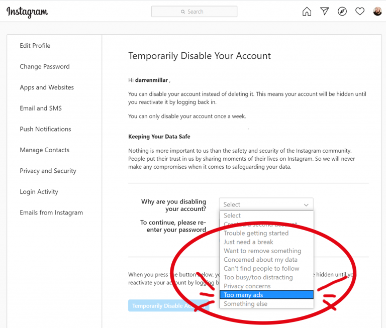 How to temporarily disable or suspend your Instagram account - Phandroid