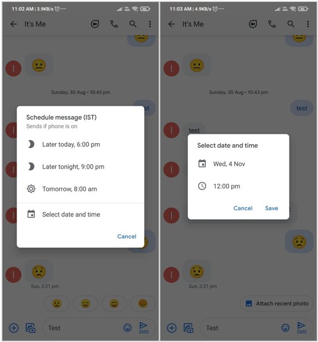 How to schedule a Google Message
