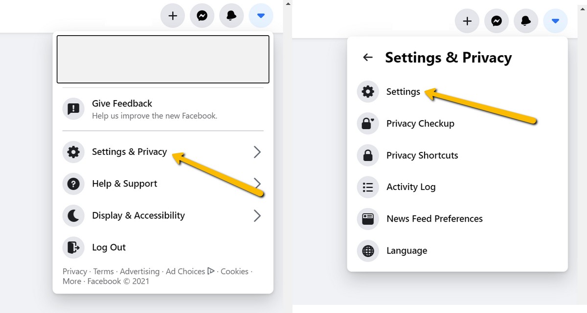 settings off facebook activity