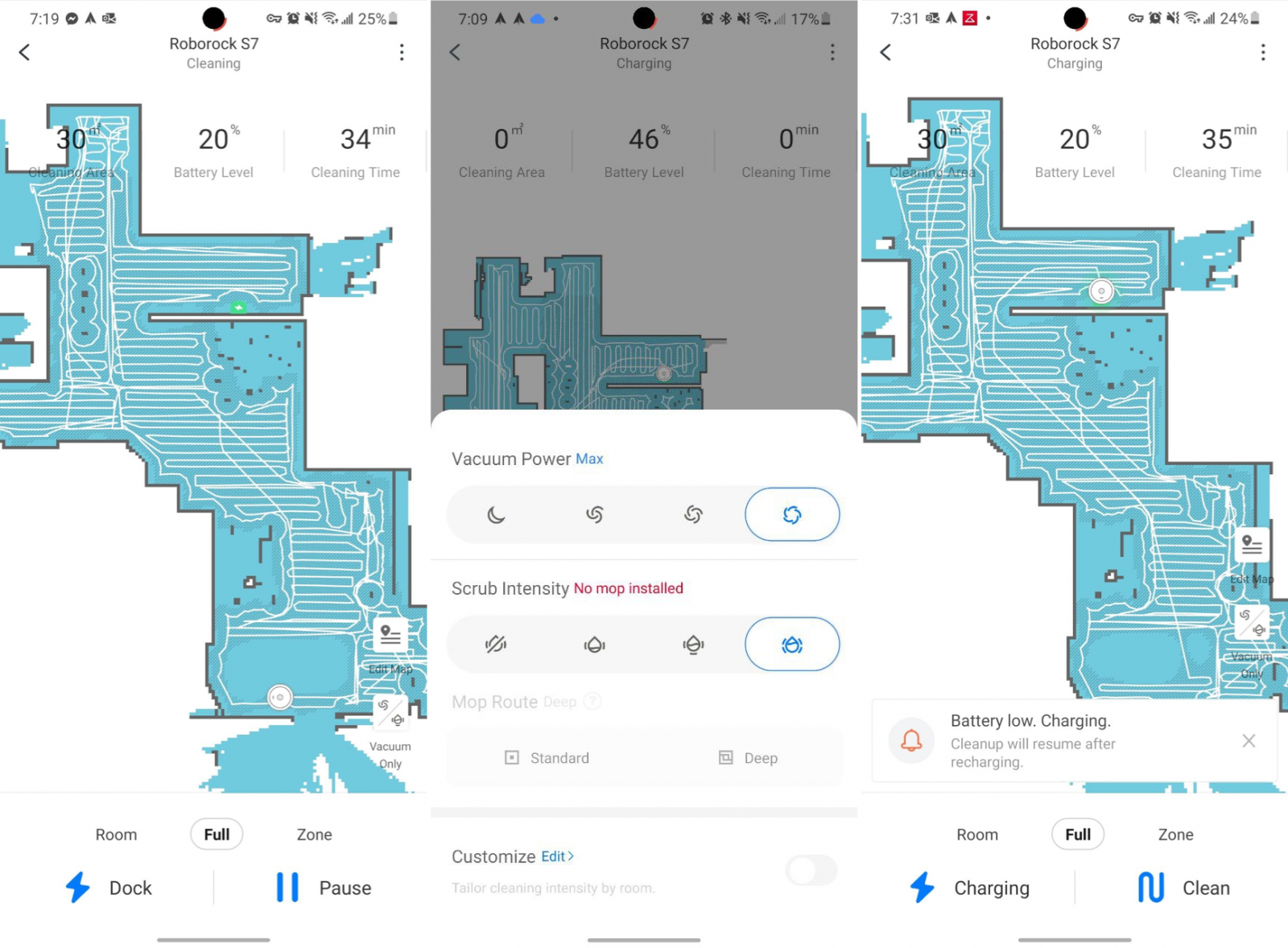 roborock docking station moved on map