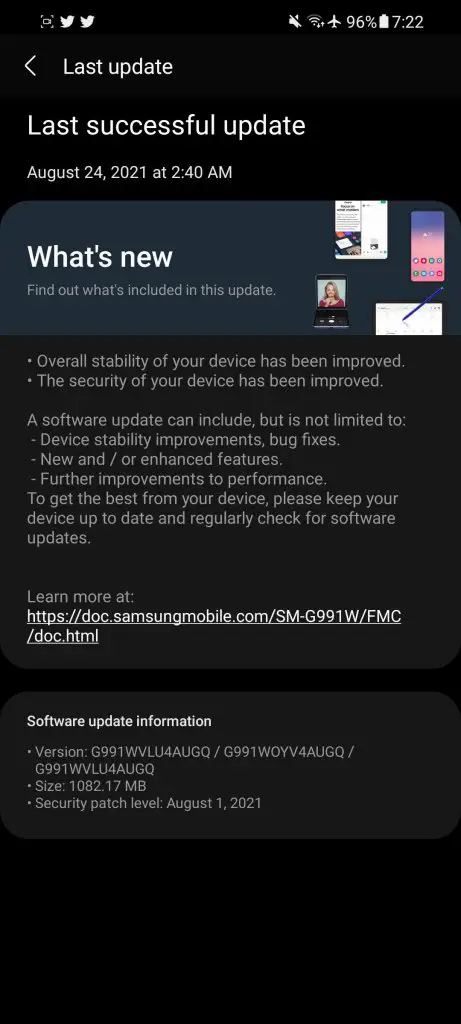 One UI 3.1.1 Galaxy S21 Update