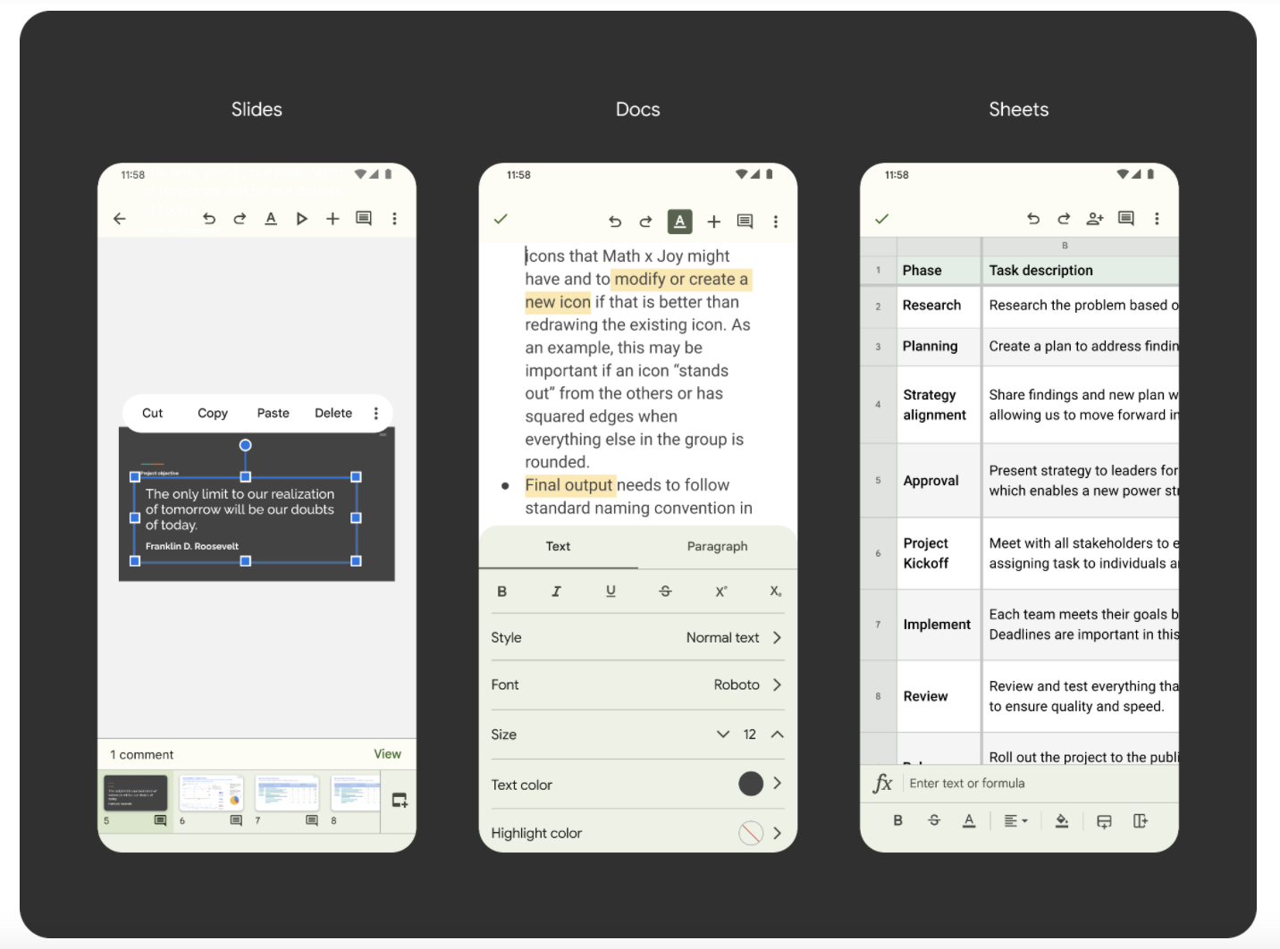 Google Docs Android 12 Material You Design