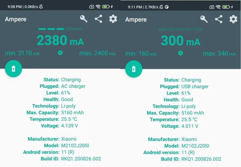 Ampere Android Charging Speed2