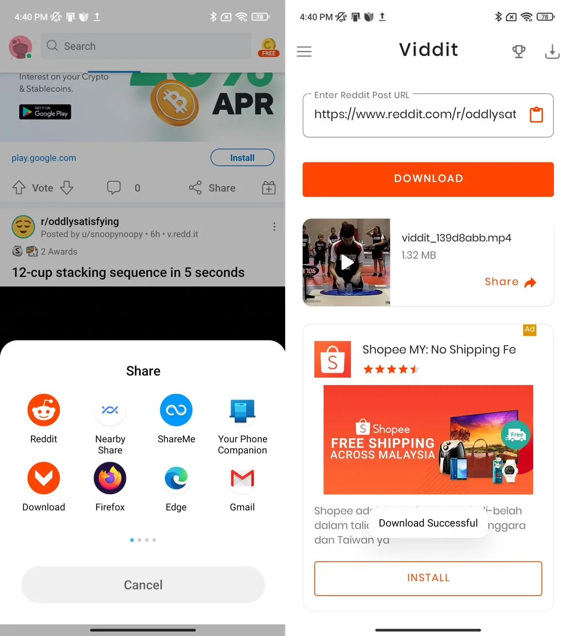 save reddit android